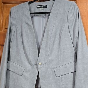 Karl Lagerfeld Gray Sport Coat with Notched Lapels